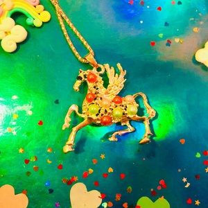 Interstellar Pearl Pegasus Horse Pendant